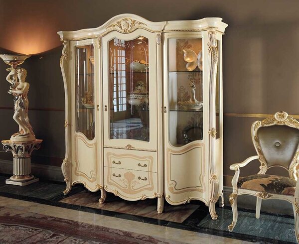 Tủ rượu 3 cánh MobilPiu - Opera Patinata Beige